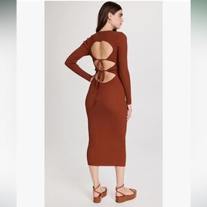 Rust brown midi dress